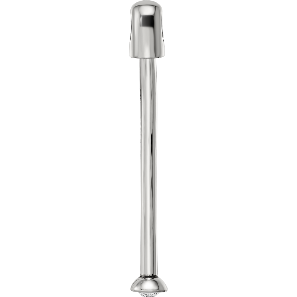 Sterling Silver Reflections Polished Top Crystal Pendant