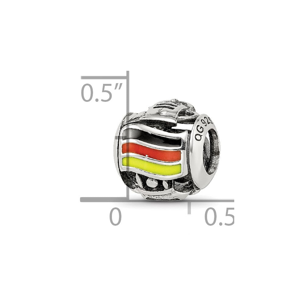 Sterling Silver Reflections Enameled Germany Theme Bead