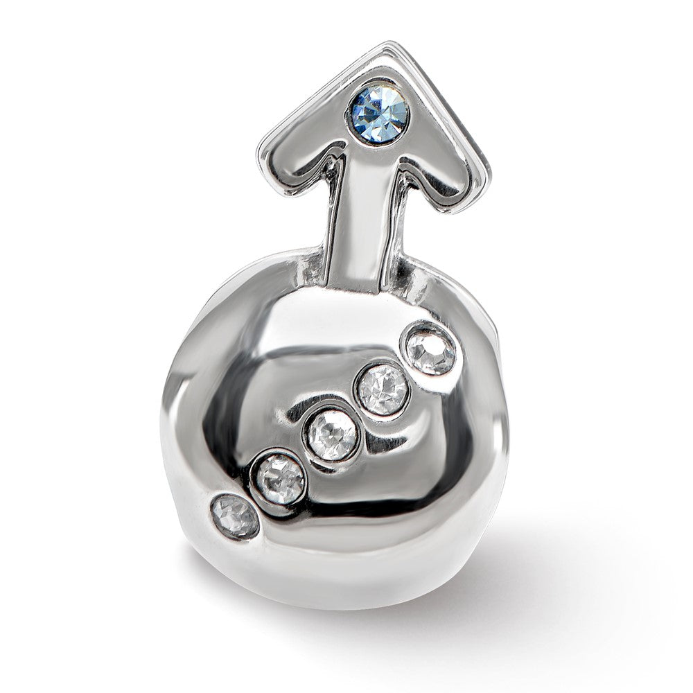 Sterling Silver Reflections Crystals Boy Symbol Bead