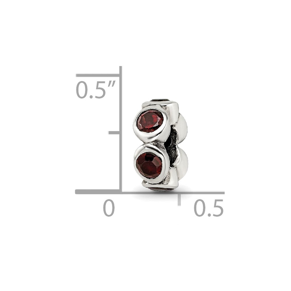 Sterling Silver Reflections Red CZ Bead