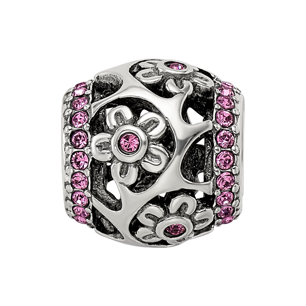 Sterling Silver Reflections Crystal Flowers Bead