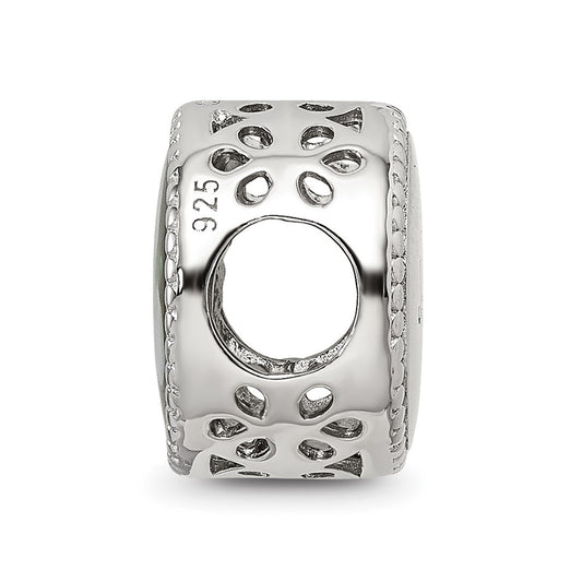 Sterling Silver Reflections Rhodium-plated January Flower Bead