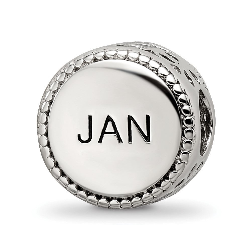 Sterling Silver Reflections Rhodium-plated January Flower Bead