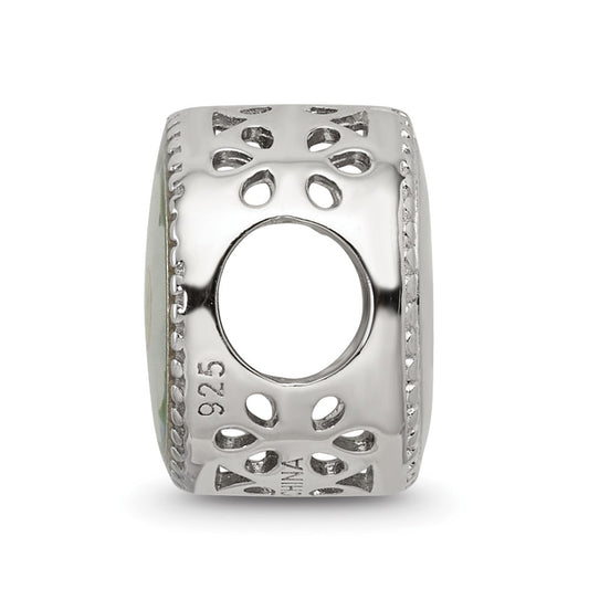 Sterling Silver Reflections Rhodium-plated December Flower Bead