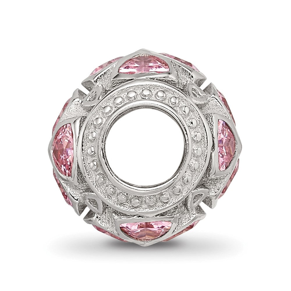 Sterling Silver Reflections Flowers with Pink CZ Bead