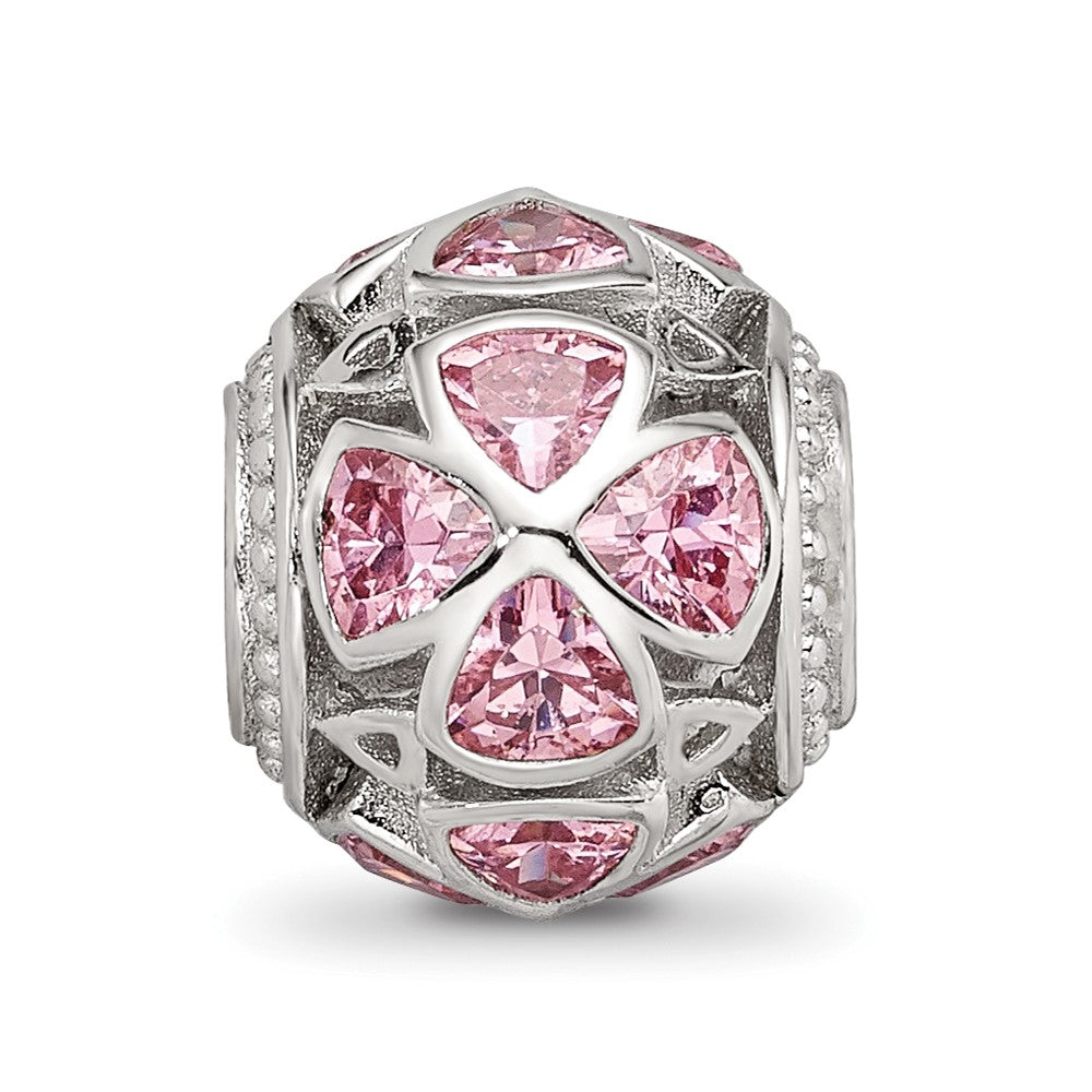 Sterling Silver Reflections Flowers with Pink CZ Bead