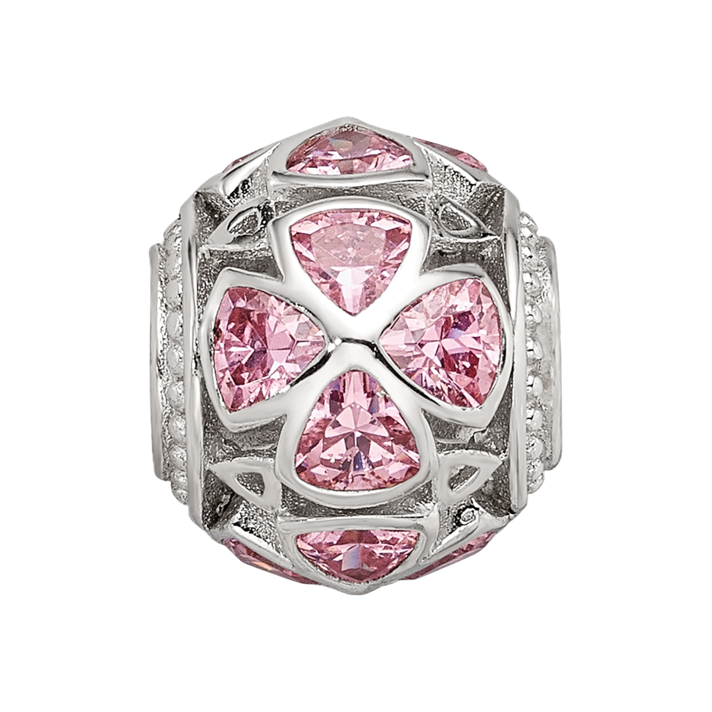 Sterling Silver Reflections Flowers with Pink CZ Bead