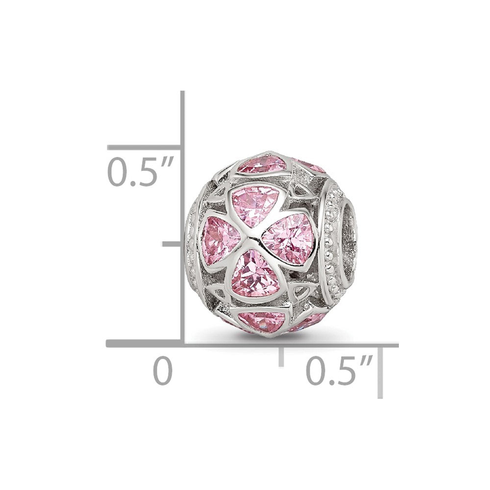Sterling Silver Reflections Flowers with Pink CZ Bead