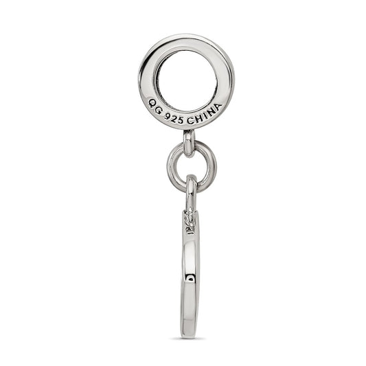 Sterling Silver Reflections Black Enameled Marathon Dangle Charm