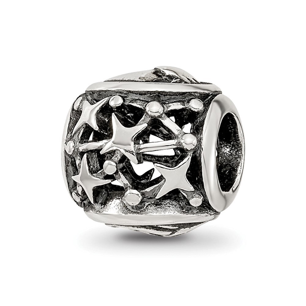 Sterling Silver Reflections Antiqued Zodiac Capricorn Bead