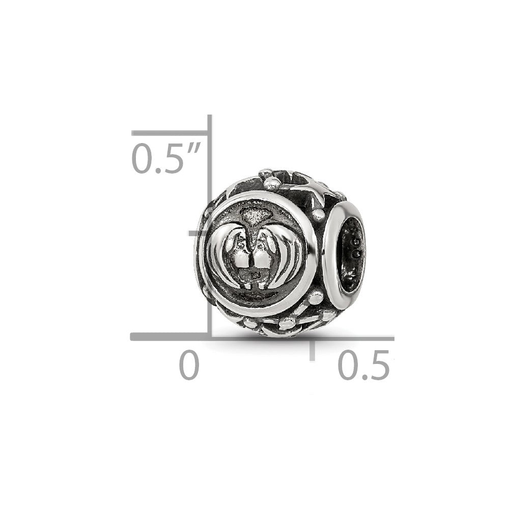Sterling Silver Reflections Antiqued Zodiac Gemini Bead
