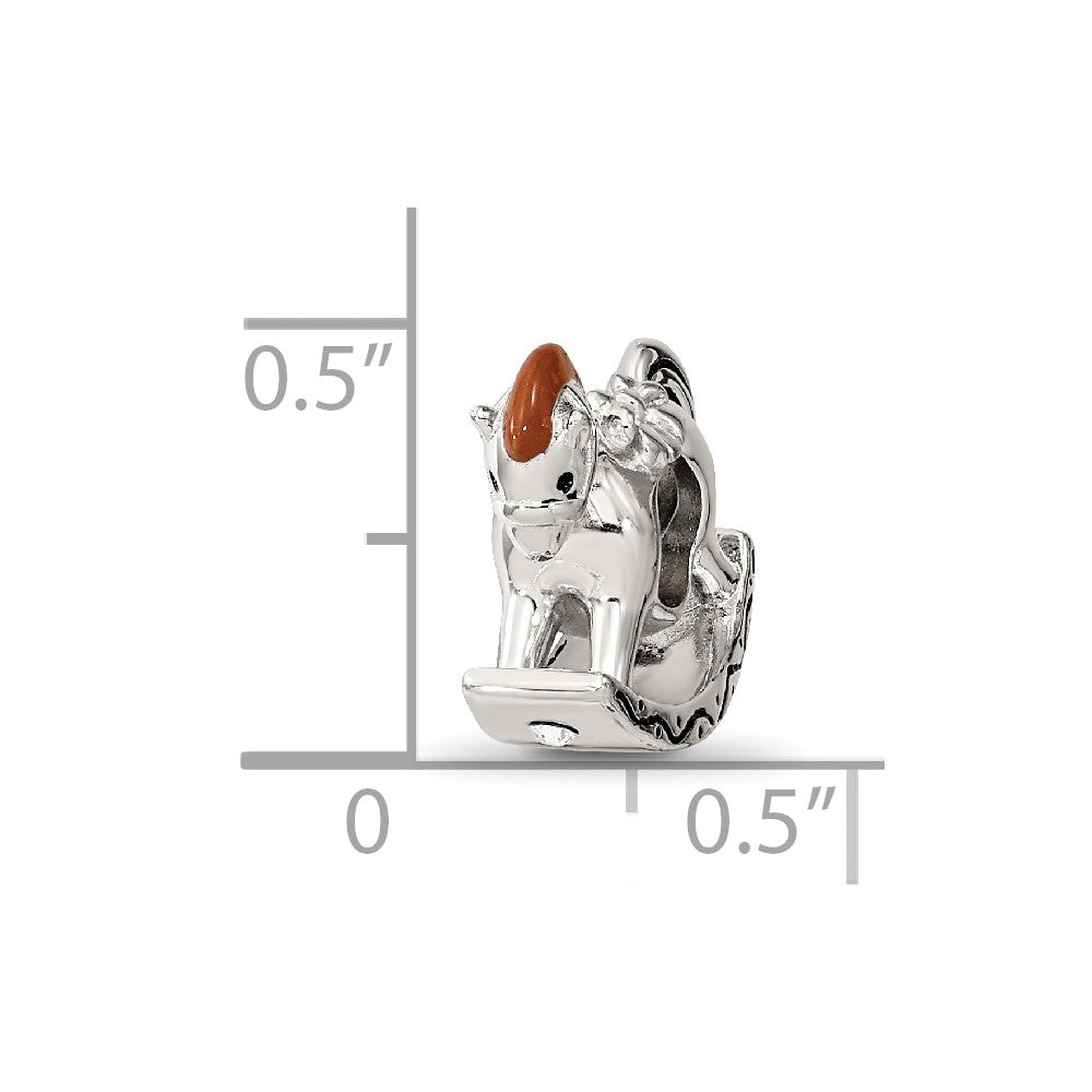 SS Reflections Rhod-plated Crystals Enamel Rocking Horse Bead