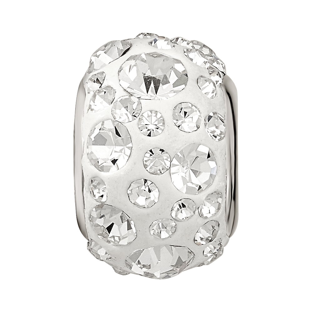 Sterling Silver Reflections Rhodium-plated Preciosa Crystal Bead