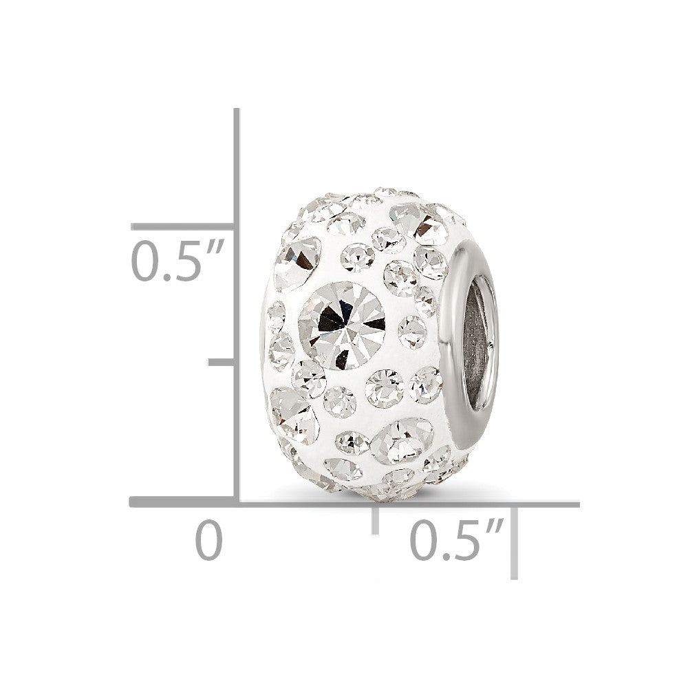 Sterling Silver Reflections Rhodium-plated Preciosa Crystal Bead