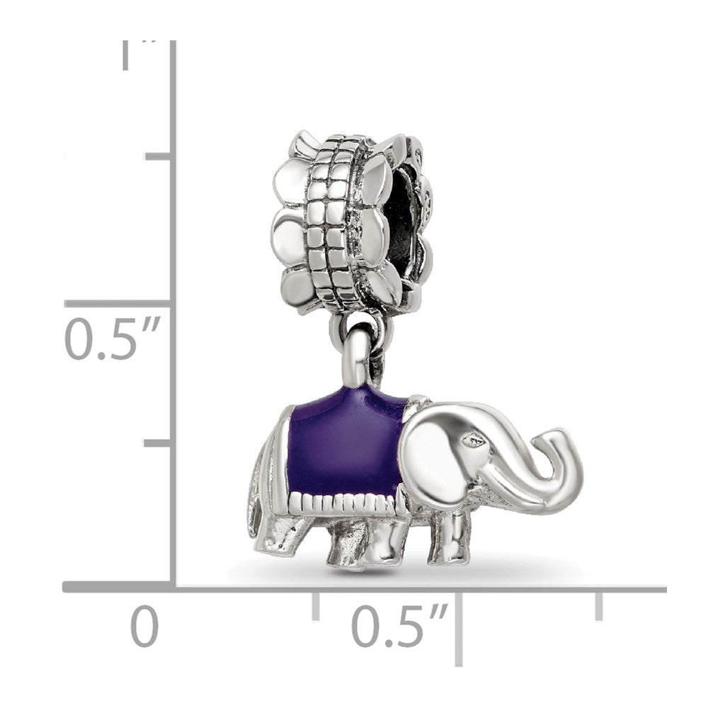 Sterling Silver Reflections Enamel Elephant Dangle Bead