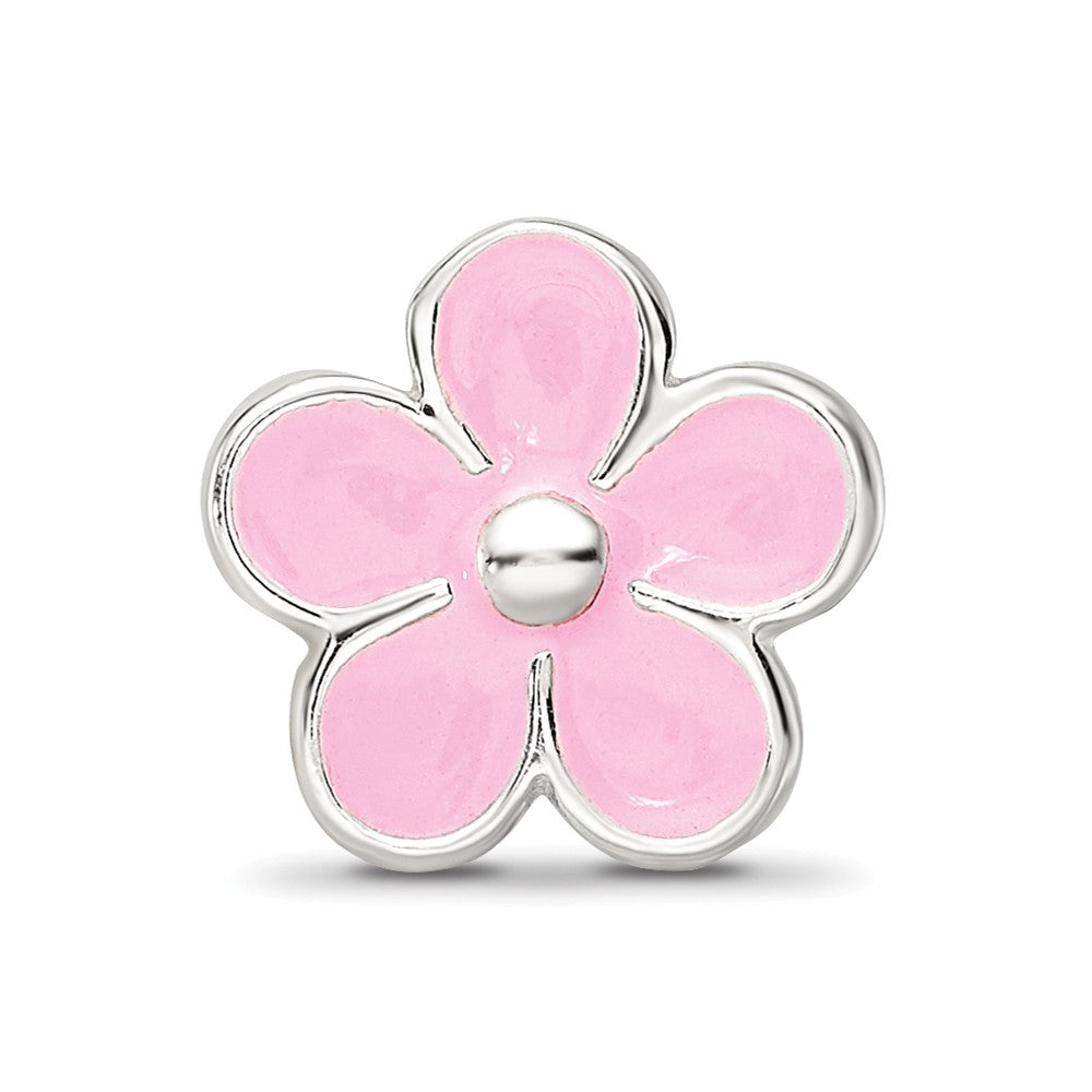 Sterling Silver Reflections Pink Enamel Flower Bead