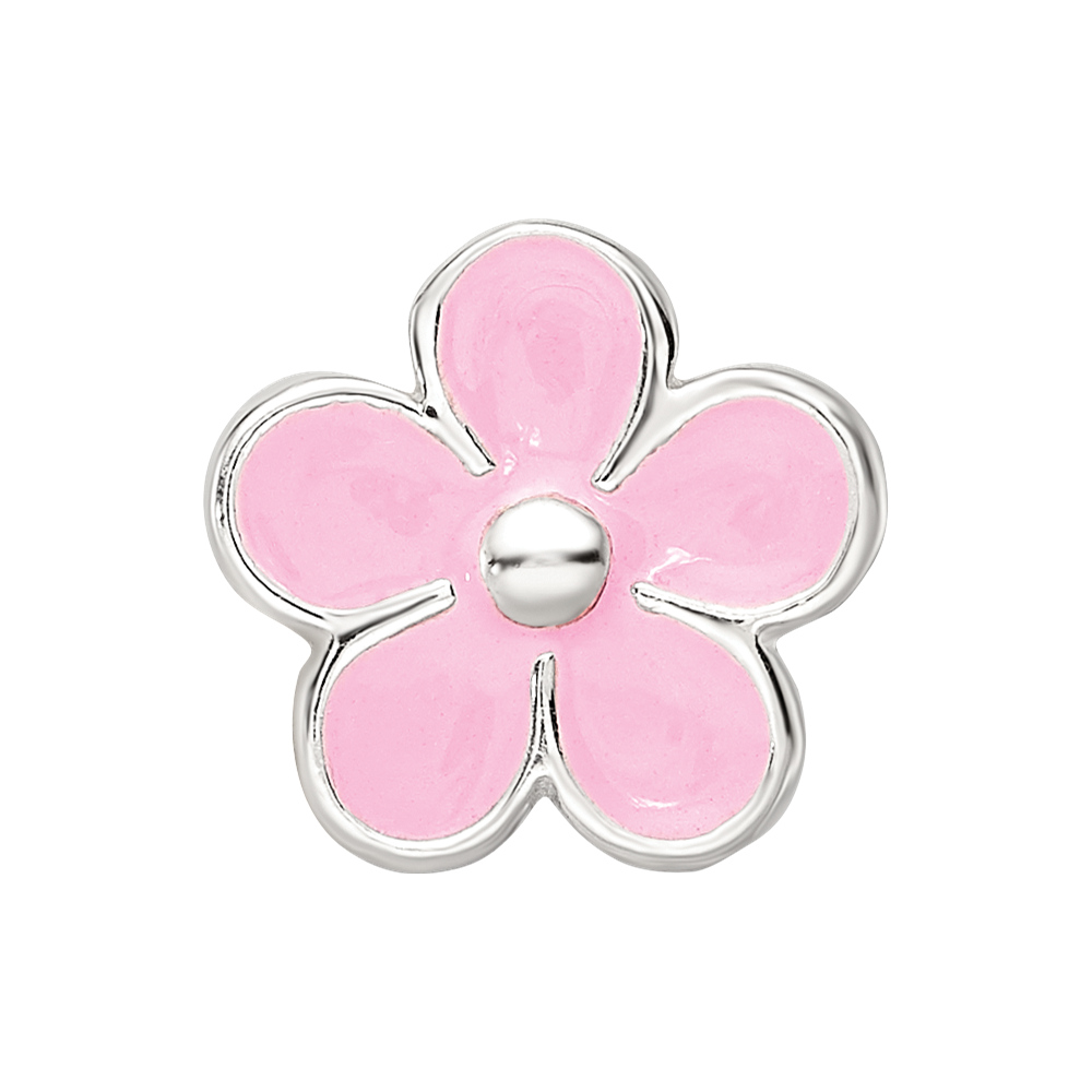 Sterling Silver Reflections Pink Enamel Flower Bead