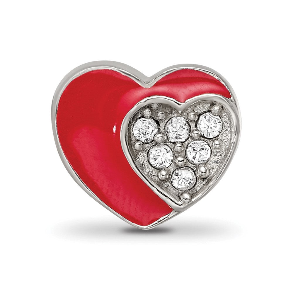 Sterling Silver Reflections Preciosa Crystal Enamel Heart Bead