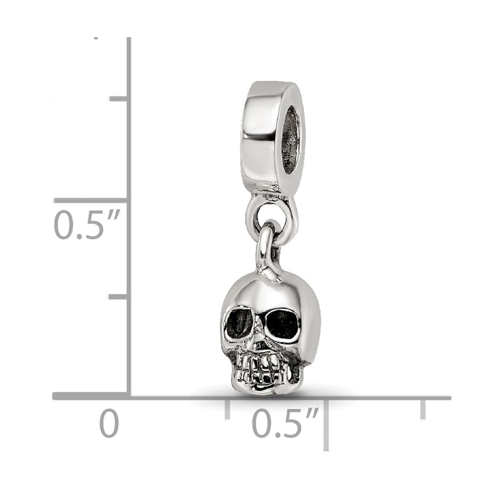 Sterling Silver Reflections Skull Dangle Bead