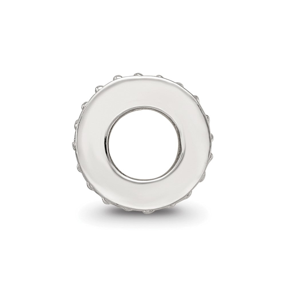 Sterling Silver Reflections White Enamel CZ Swirl Design Bead