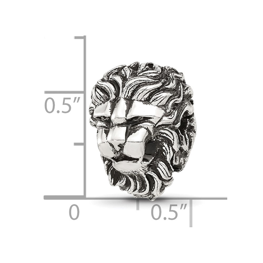 Sterling Silver Reflections Antiqued Lion Hinged Bead