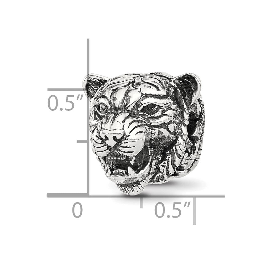 Sterling Silver Reflections Antiqued Tiger Hinged Bead