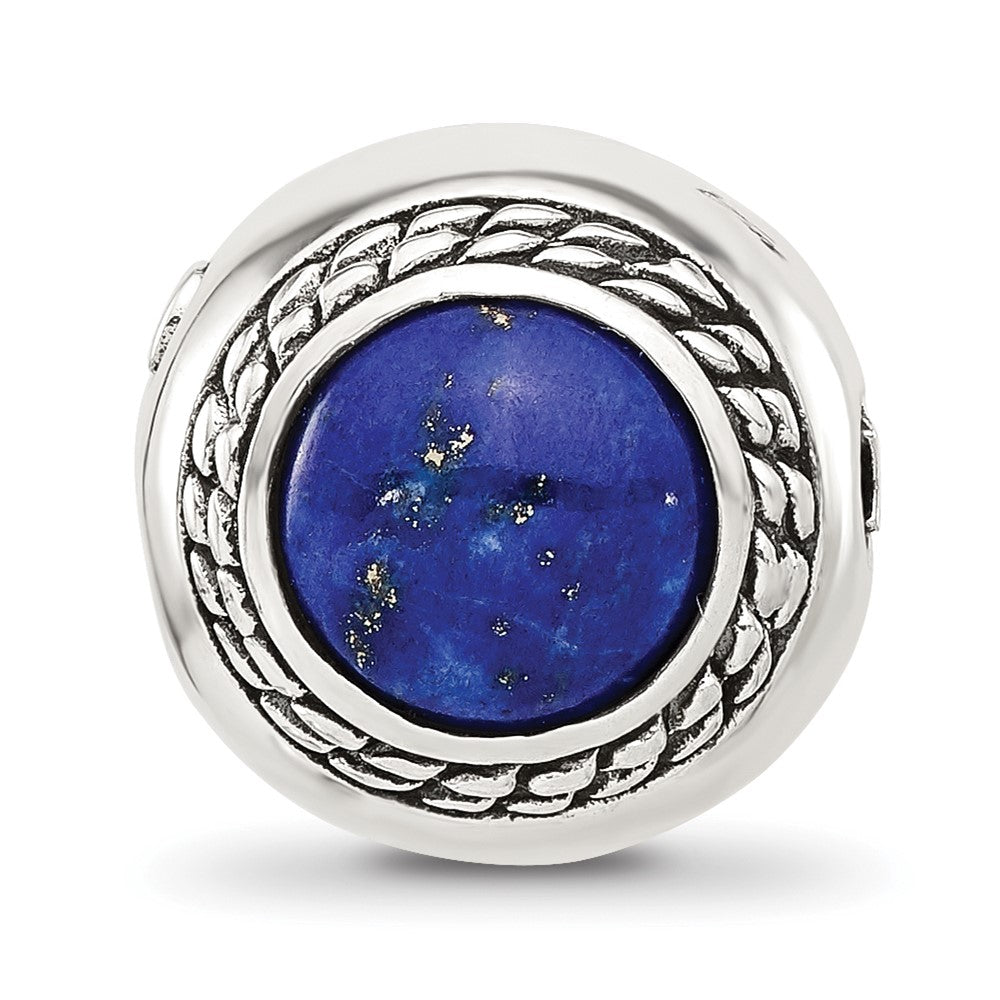Sterling Silver Reflections Lapis Lazuli Lucky Stone Hinged Bead