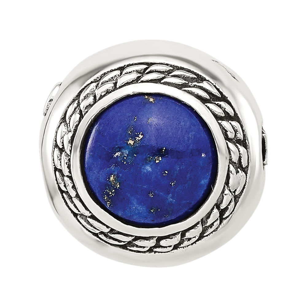 Sterling Silver Reflections Lapis Lazuli Lucky Stone Hinged Bead