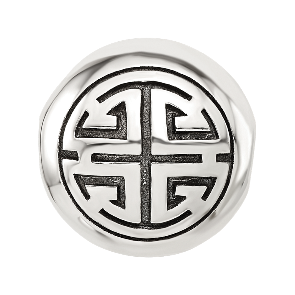 Sterling Silver Reflections Round Fancy Design Hinged Bead