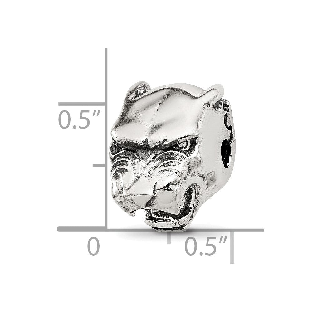 Sterling Silver Reflections Polished Panther Head Hinged Bead