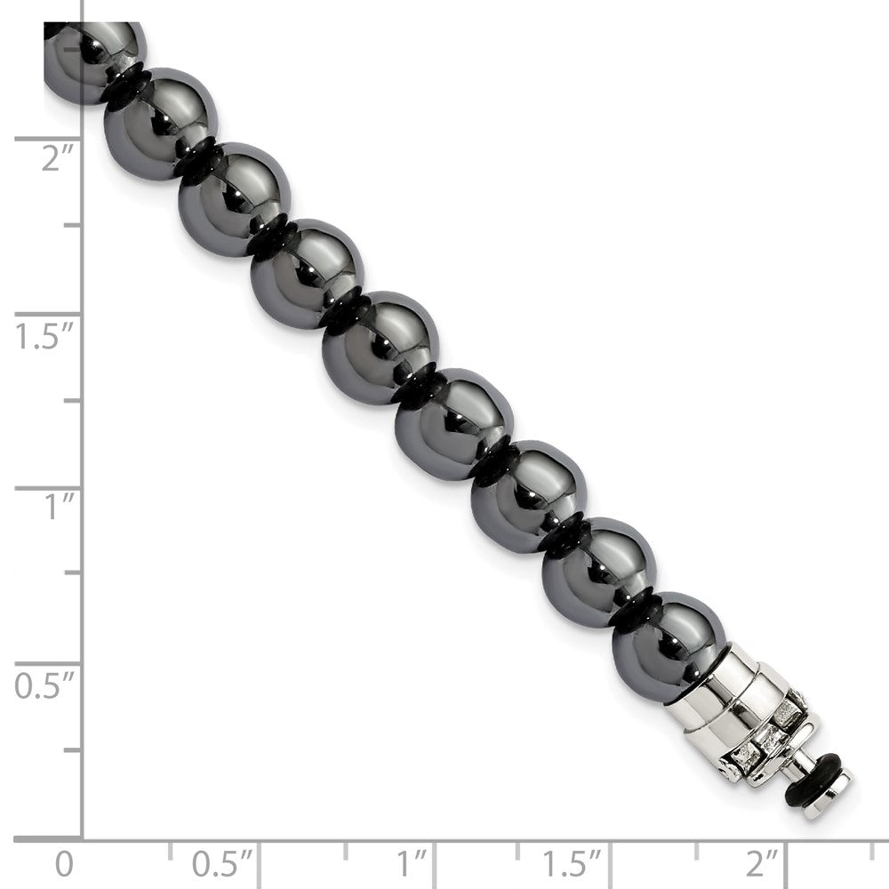 Sterling Silver Reflections 8mm Hematite Beaded 8in Bracelet/Bead not included, sold seperately