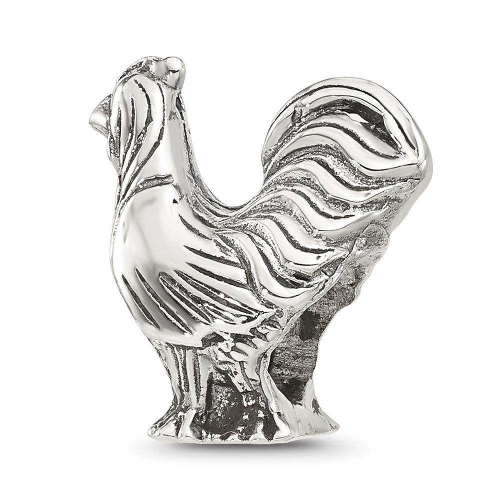 Sterling Silver Reflections Polished Rooster Bead