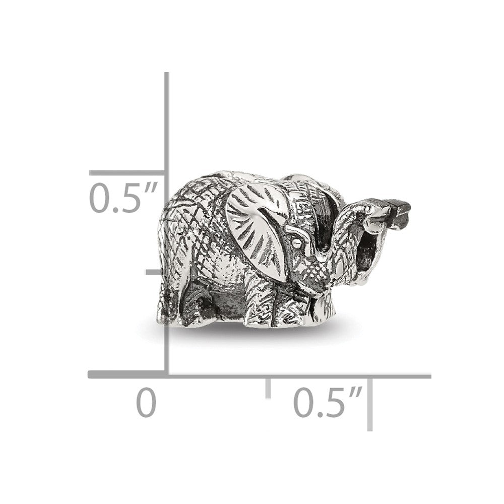 Sterling Silver Reflections Antiqued Elephant Clip Bead