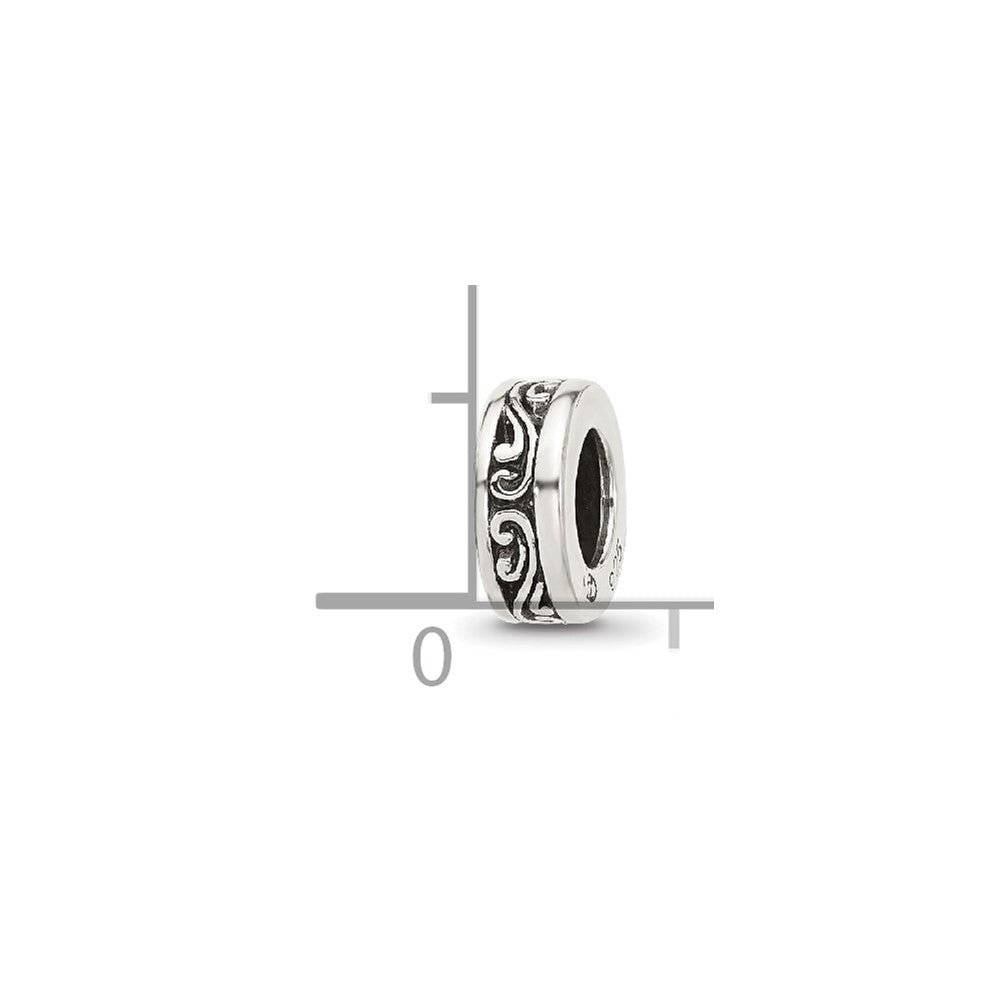 Sterling Silver Reflections Antiqued Scroll Spacer Bead
