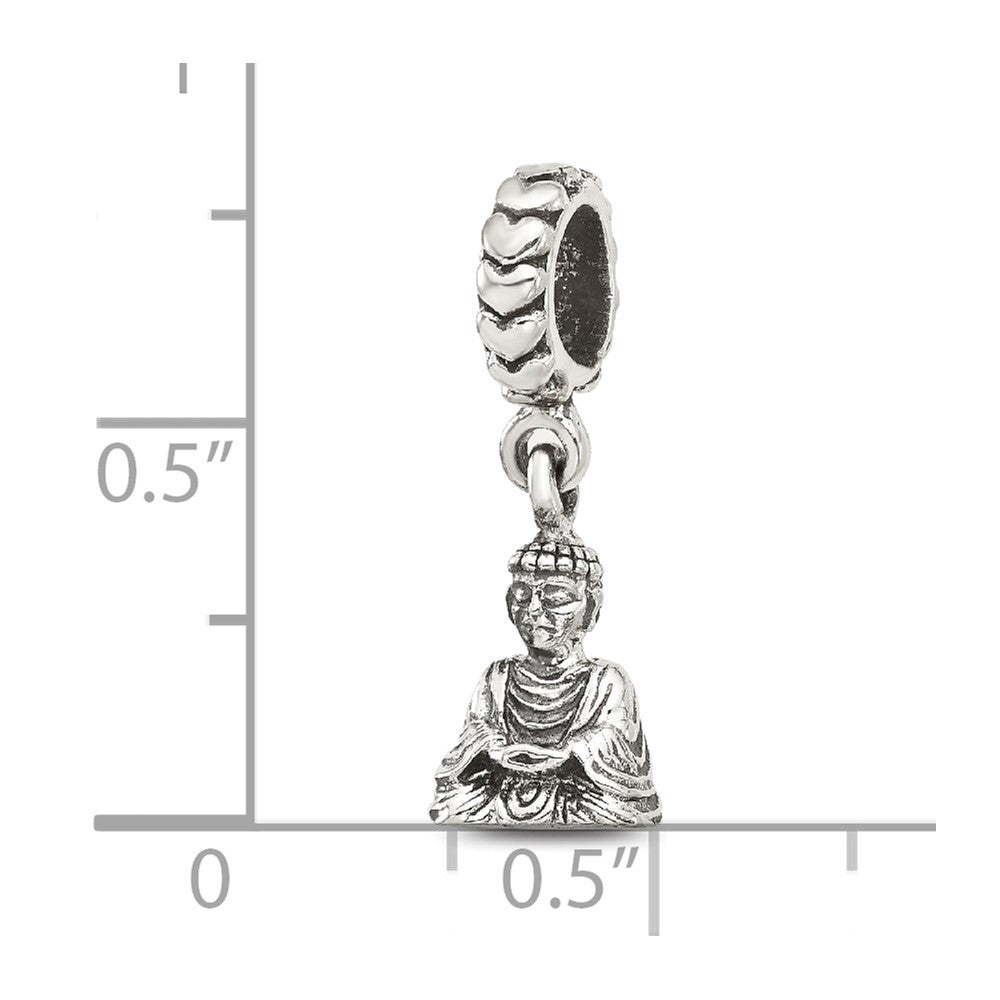 Sterling Silver Reflections Antiqued Budda Dangle Bead