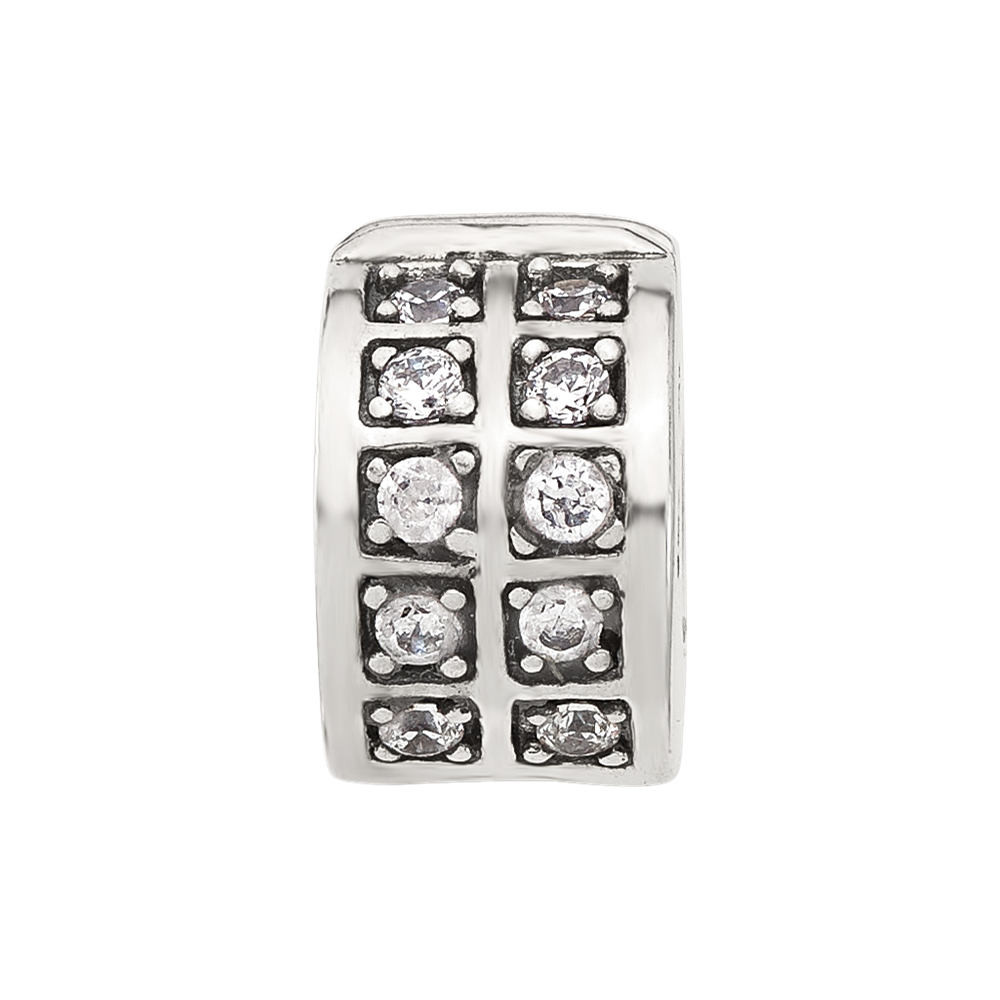 Sterling Silver Reflections CZ Clip Bead