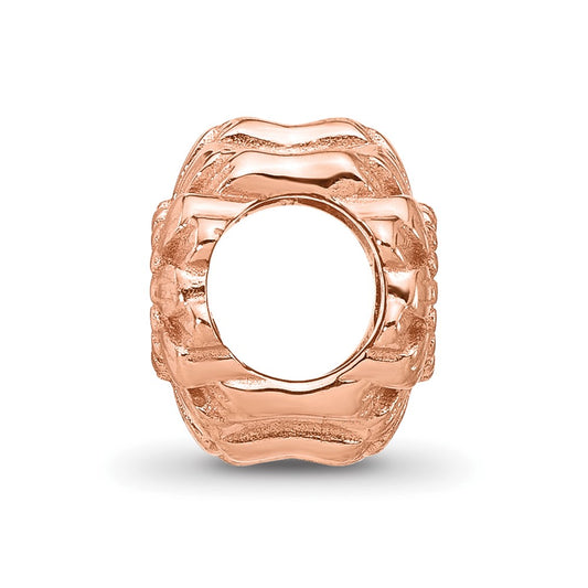 Sterling Silver Reflections Rose Gold-plated Floral Daisy Bead