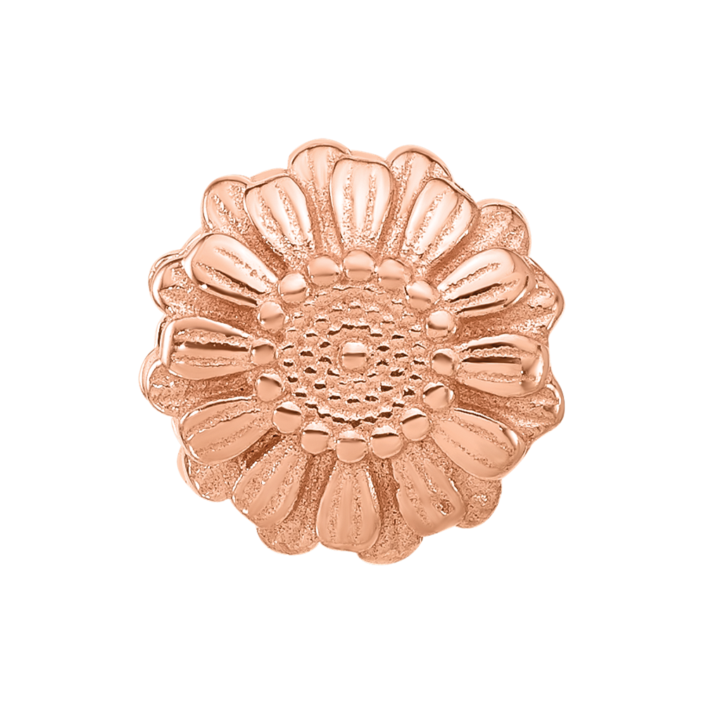 Sterling Silver Reflections Rose Gold-plated Floral Daisy Bead