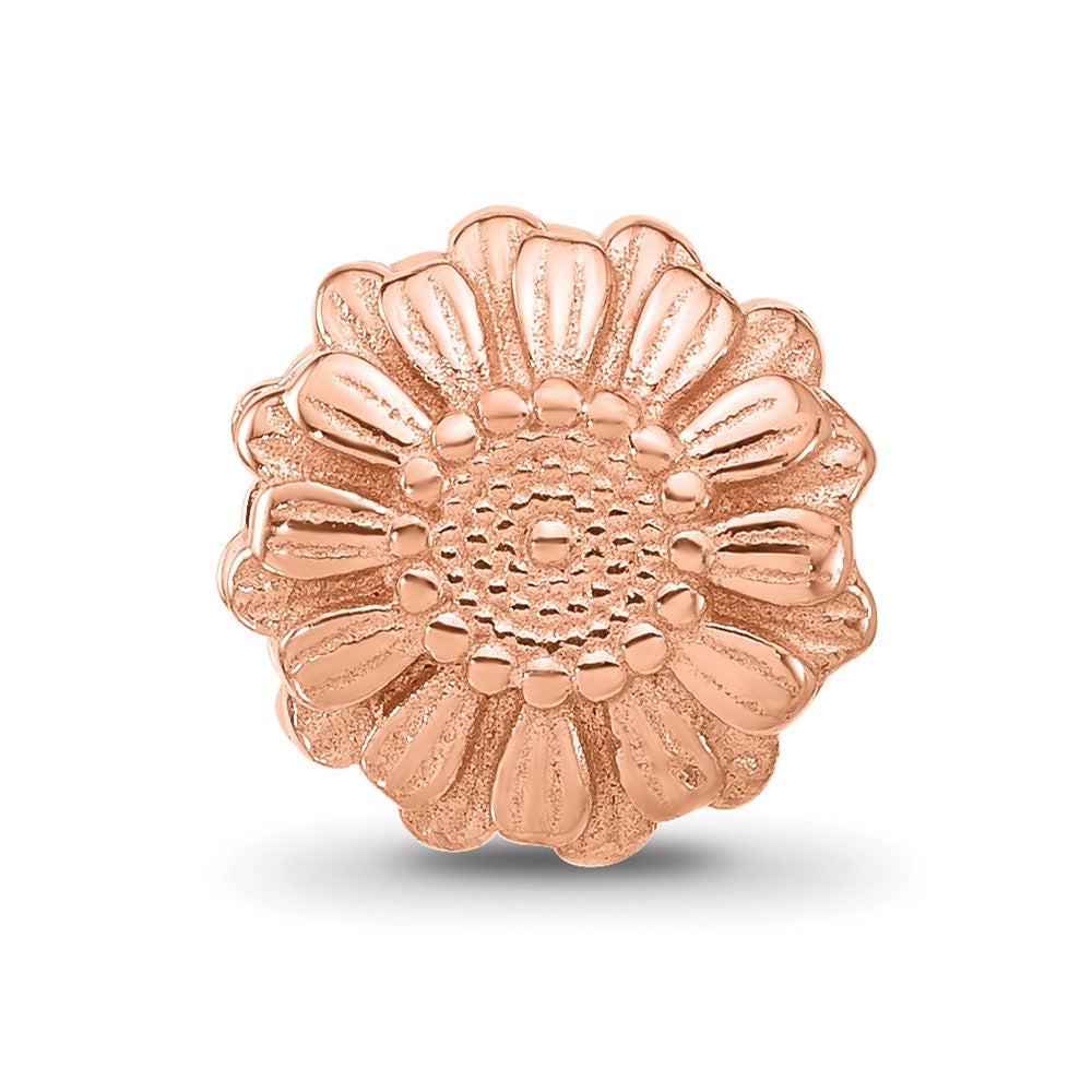 Sterling Silver Reflections Rose Gold-plated Floral Daisy Bead