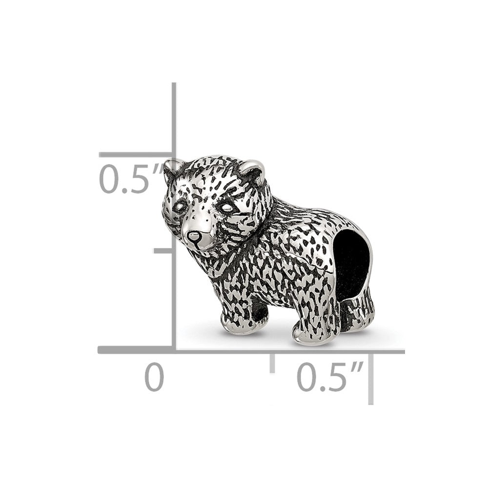 Sterling Silver Reflections Antiqued Bear Bead