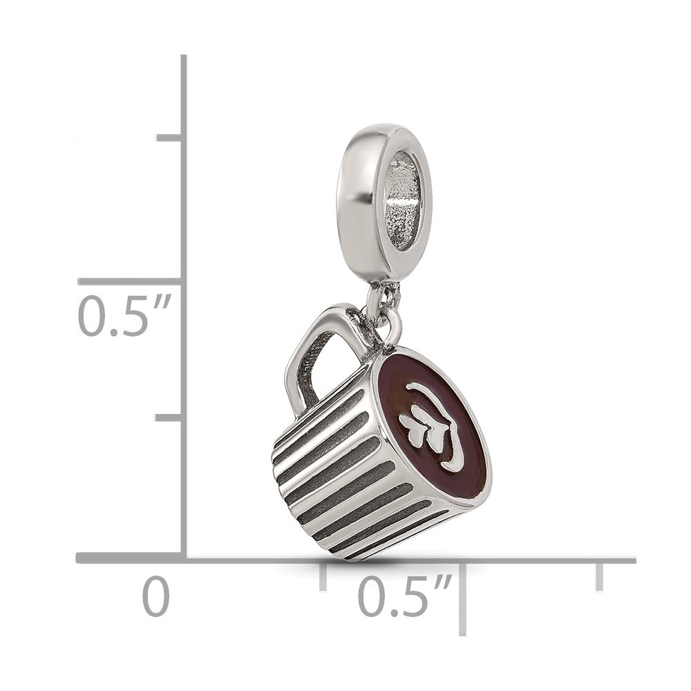 Sterling Silver Reflections Heart Cappuccino Bead