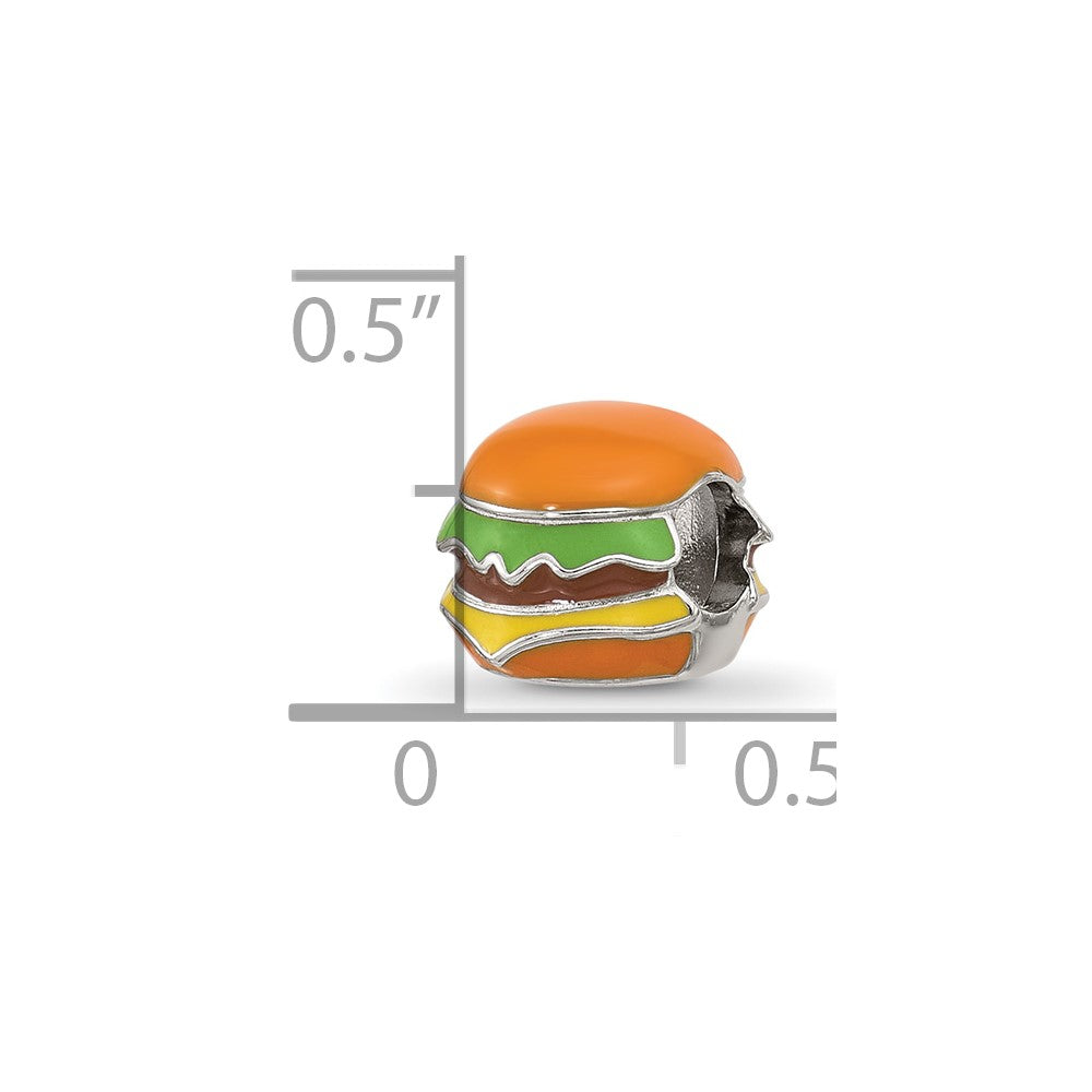 Sterling Silver Reflections Kids Enamel Cheese Burger Bead