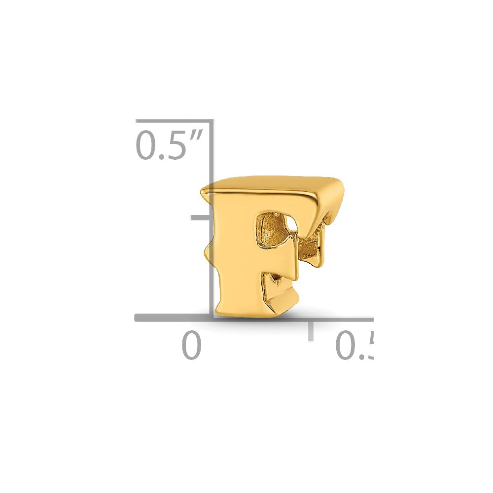 Sterling Silver Gold-plated Reflections Letter F Bead