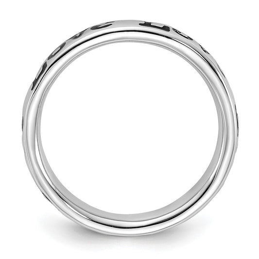 Sterling Silver Stackable Expressions Polished Enameled Love Ring