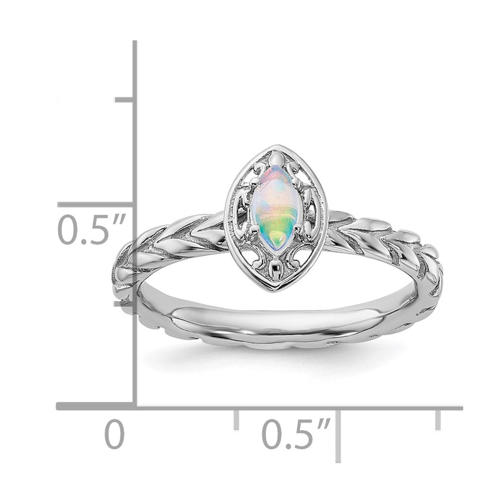 Sterling Silver Stackable Expressions Created Opal Ring