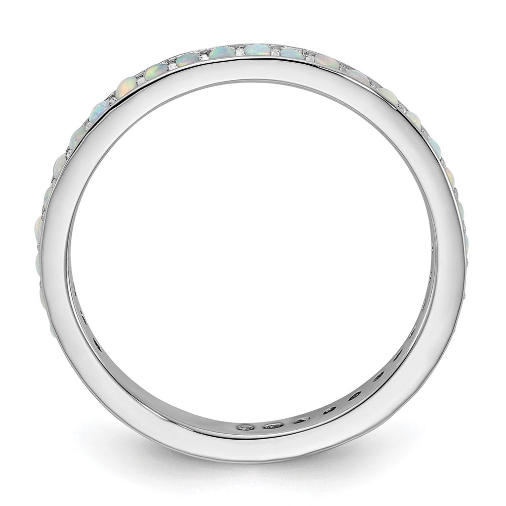 Sterling Silver Stackable Expressions Created Opal Ring