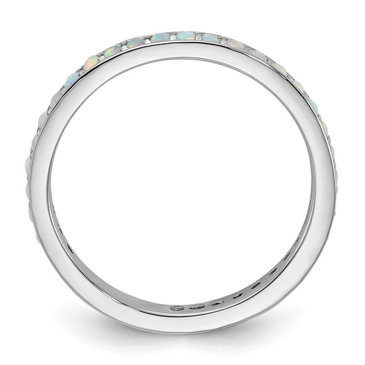 Sterling Silver Stackable Expressions Created Opal Ring