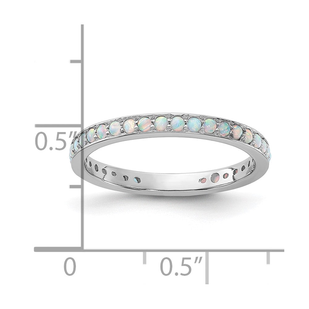 Sterling Silver Stackable Expressions Created Opal Ring