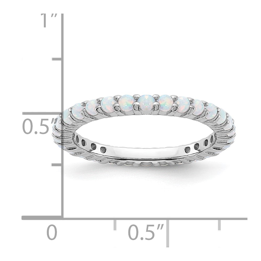 Sterling Silver Stackable Expressions Created Opal Ring