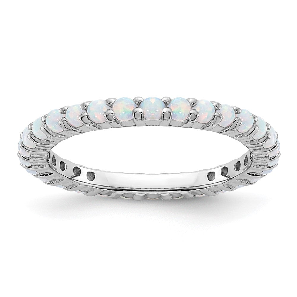 Sterling Silver Stackable Expressions Created Opal Ring